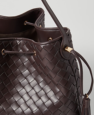 Woven Drawstring Bucket Bag