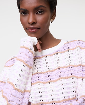 Textured Stitch Striped Sweater