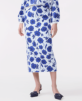 Floral Sweater Pencil Skirt