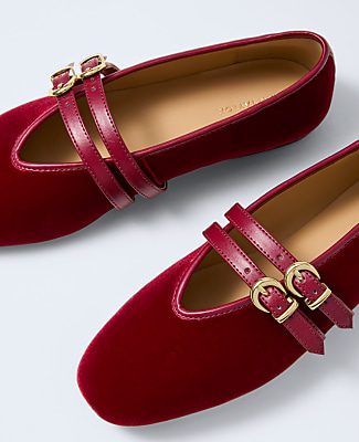Weekend Velvet Buckle Flat