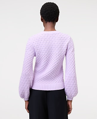 Honeycomb Cable Crew Neck Sweater