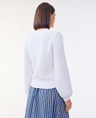 Honeycomb Cable Crew Neck Sweater