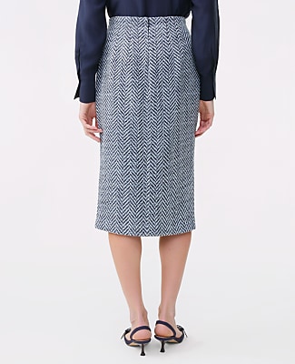 Tweed Button Front Pencil Skirt