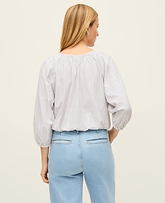 Striped Bubble Hem Top