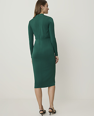 Draped Midi Sheath Dress