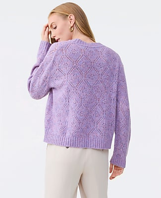 Pointelle Crew Neck Sweater