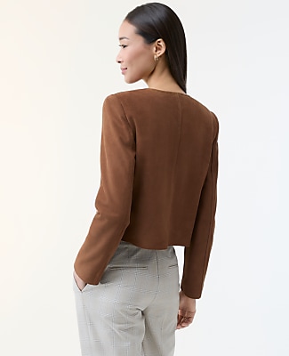 The Crew Neck Jacket in Suede