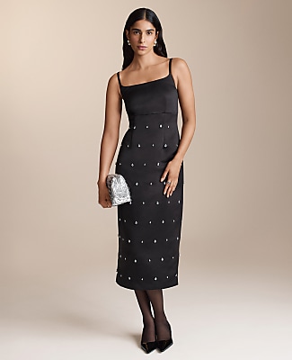 Petite Satin Sheath Dress
