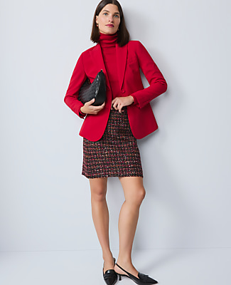 The Petite Two Button Blazer in Fluid Crepe