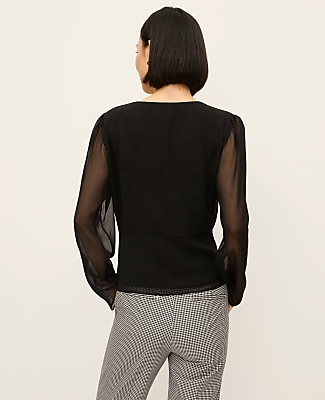V-Neck Peplum Blouse