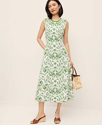 Floral Jacquard Sweater Dress