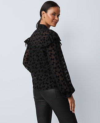 Petite Ruffle Trim Blouse