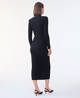 Ribbed Button Sweater Dress