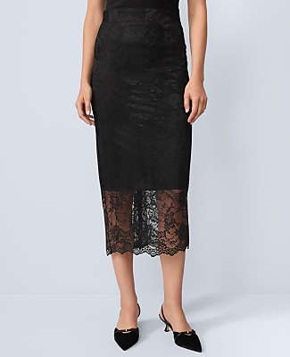 Petite Lace Midi Skirt
