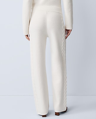 Petite Weekend Mixed Stitch Wide-Leg Sweater Pant