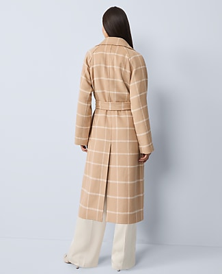 Windowpane Belted Coat