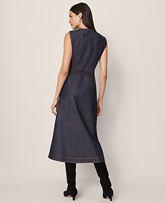 Petite Weekend Crew Neck Flare Midi Dress