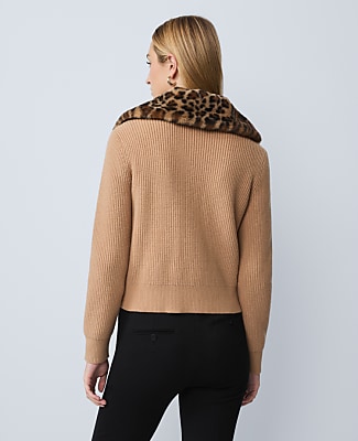 Weekend Faux Fur Trim Ribbed Jacket