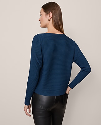 Petite Ribbed Boatneck Sweater