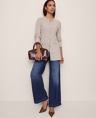 Petite Long Cable Cardigan