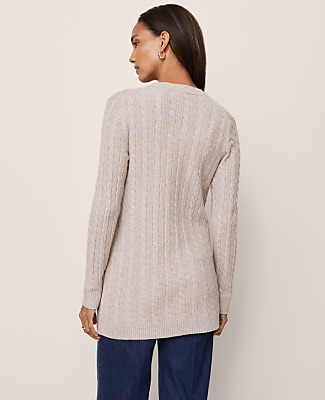 Petite Long Cable Cardigan