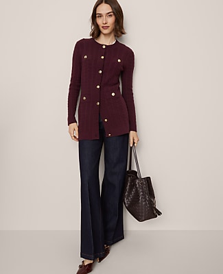 Petite Long Cable Cardigan