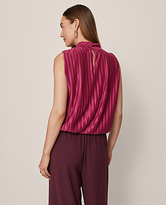 Petite Mock Neck Bubble Hem Top