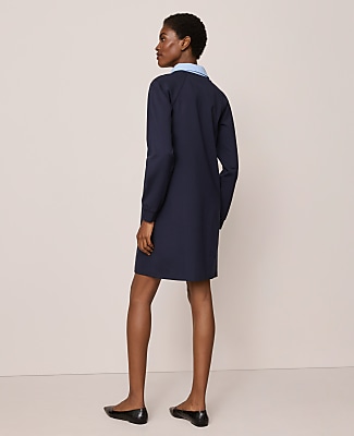 Collared Ponte Shift Dress