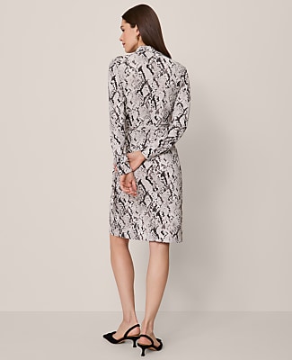 Snake Print Wrap Midi Dress
