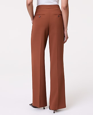 The Petite Side Zip Wide-Leg Pant in Textured Crepe