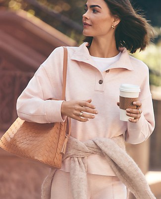 Petite Weekend Mockneck Top in CloudPlush