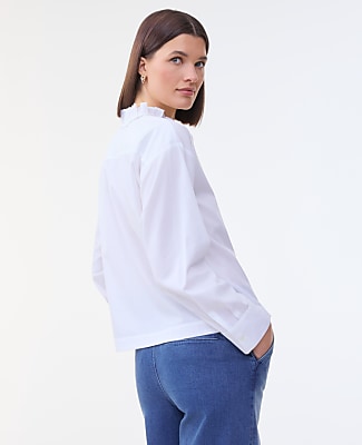 Ruffle Button Down Shirt