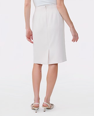 The Petite Pocket Midi Skirt in Fluid Crepe