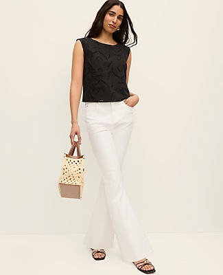 Petite Eyelet Cropped Top