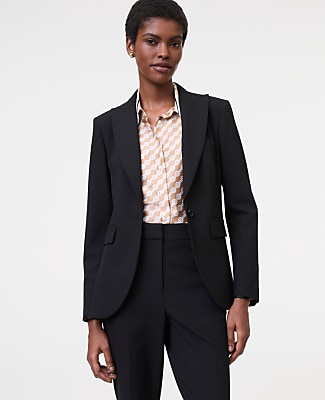 The Petite Fitted Long Blazer in Seasonless Stretch