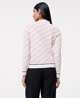 Petite Geo Mock Neck Sweater