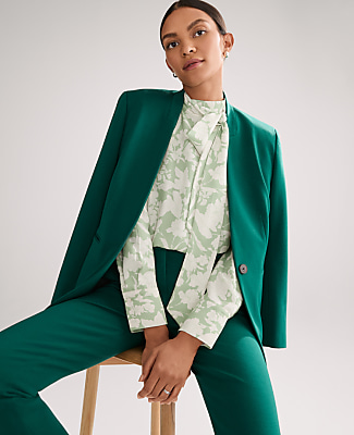 The Collarless Blazer in Ponte