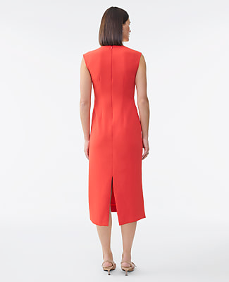Petite Crew Neck Twist Sheath Dress