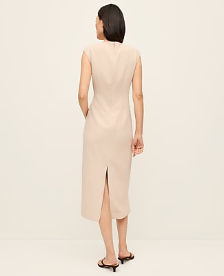Petite Crew Neck Twist Sheath Dress