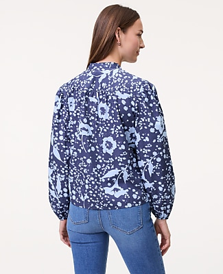 Weekend Floral Stand Collar Blouse