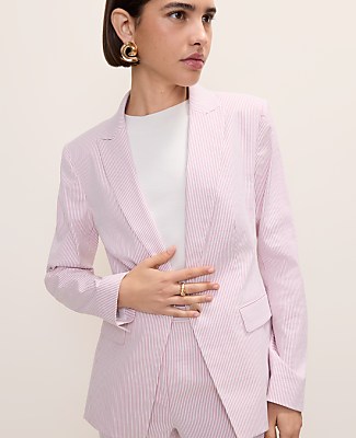 The Single Button Blazer in Seersucker