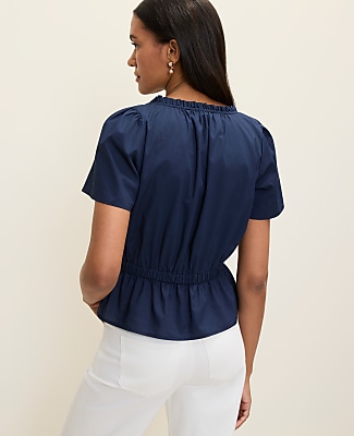 Weekend Gathered Peplum Blouse