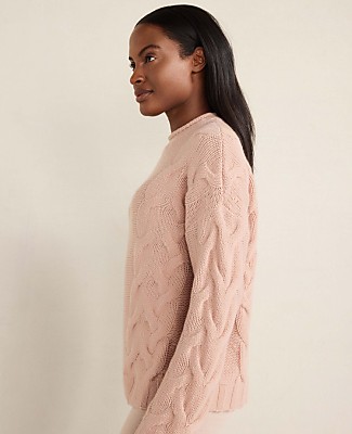 Haven Well Within Cashmere Cable Roll Neck Sweater - Champagne