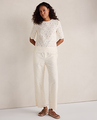 Haven Well Within Organic Cotton Eyelet Short Sleeve Top
