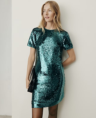 Sequin Mini Shift Dress