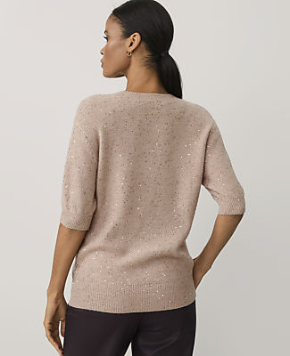 Sequin Modern Sweater Tee - Rose Powder