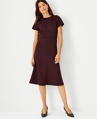 blue silk dress midi Anemone