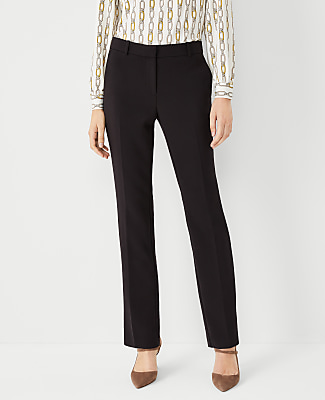 ann taylor black dress pants Petite Straight Leg 1960s Geoffrey Beene Black Wrinkle-free Belt loops Size:XL - $190.00