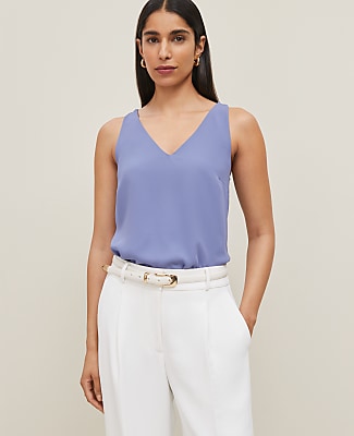 Mixed Media V-Neck Shell - thumbnail 5
