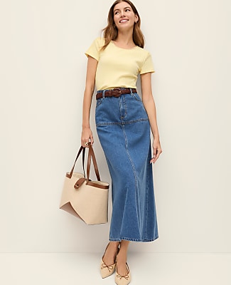 Weekend Denim Midi Skirt